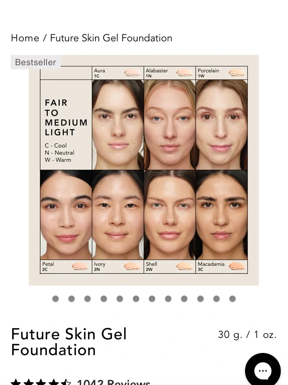 Chantecaille 2N Ivory Future skin gel foundation